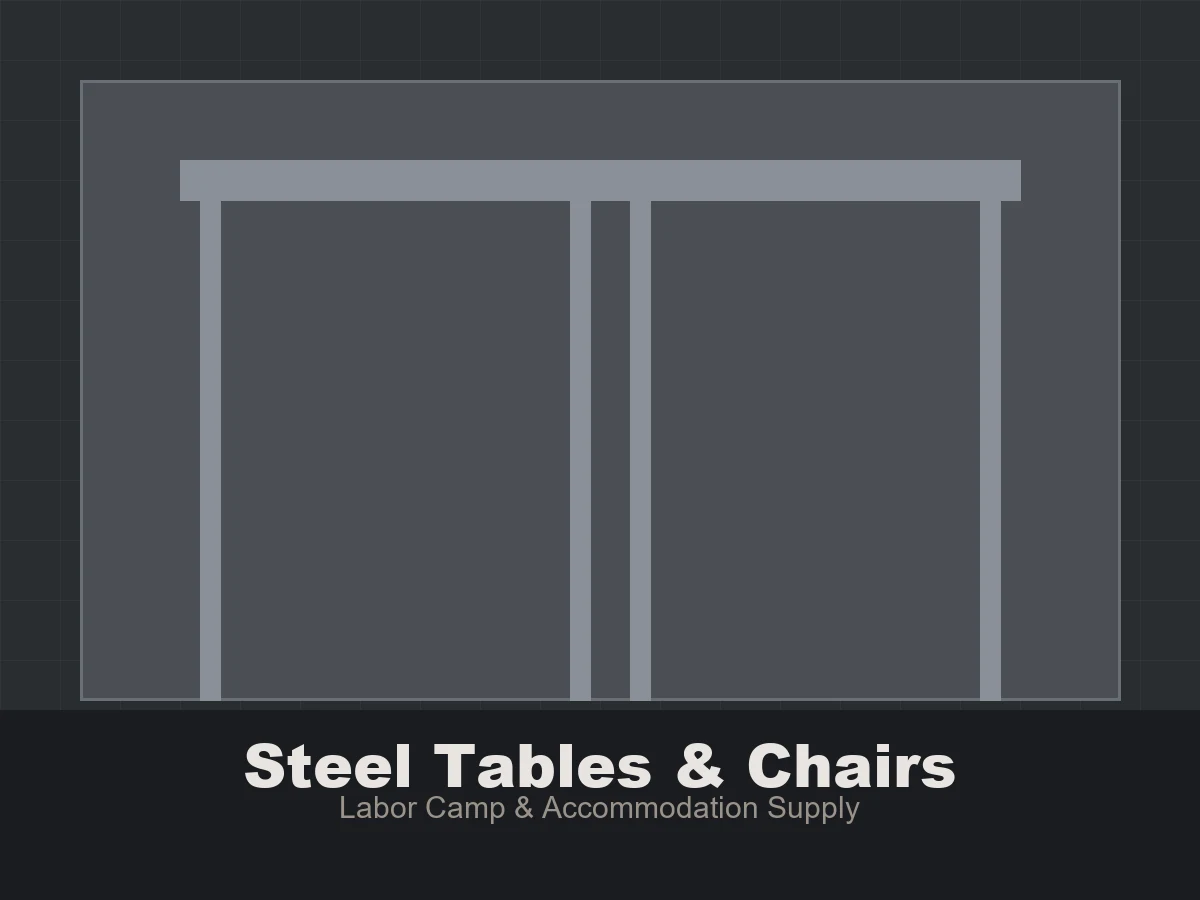Accommodation Dining Tables & Steel Chairs